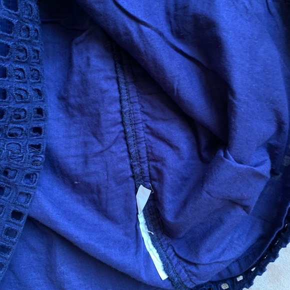 Madewell Navy Blue Eyelet Lace Tee Medium - Picture 5 of 9